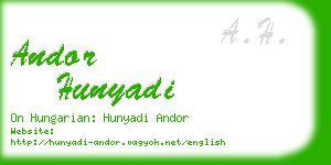 andor hunyadi business card